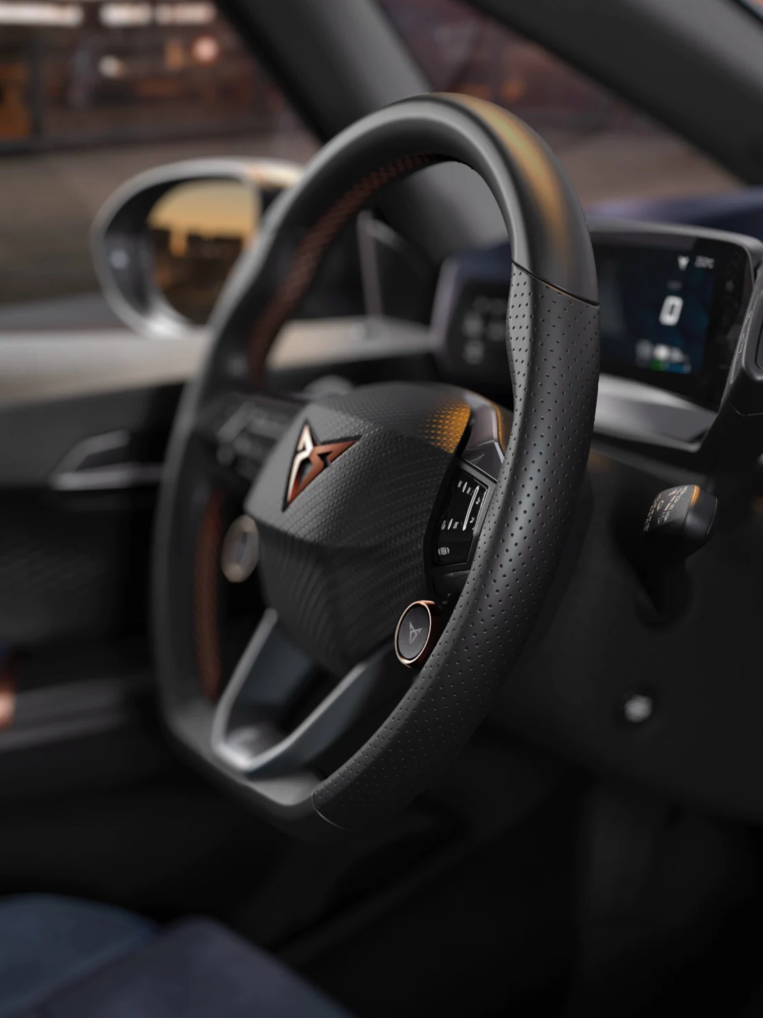 cupra-born-interior-view-of-the-multifunctional-steering-wheel